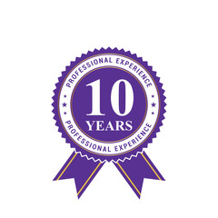 blue 10 years experience illustration