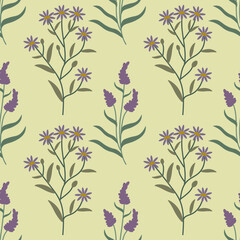 Flower vector ilustration seamless patern.Great for textile,fabric,wrapping paper,and any print.Vintages style.