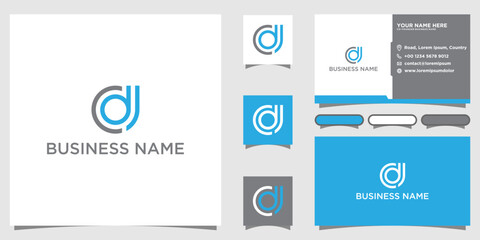 CD DC letter logo design template vector with business card design
