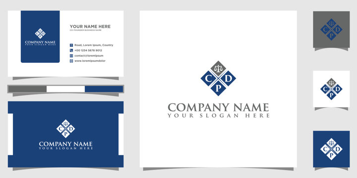 Letter CPD Justice Law logo, design Attorney logo with business card