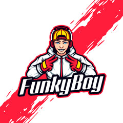 Funky Style Street Boy Mascot