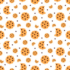 Chocolate Seamless Pattern Design with Choco Decoration in Template Hand Drawn Cartoon Illustration