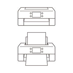 シンプルなプリンターのイラスト2種