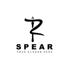 Spear Logo, Hunting Gear Design, Arrow War Weapon, Product Brand Vector