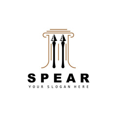 Spear Logo, Hunting Gear Design, Arrow War Weapon, Product Brand Vector