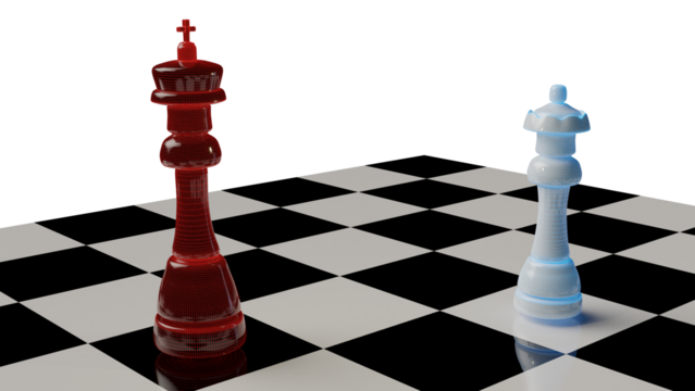 King and Queen on Chessboard