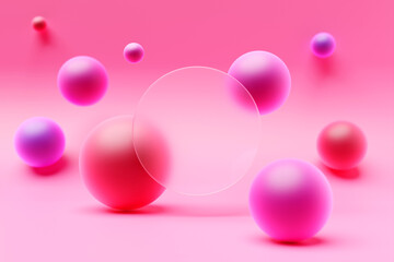 3D rendering abstract   transparent   round fractal, portal.