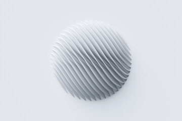 3D rendering abstract white  round fractal, portal. Colorful round spiral.