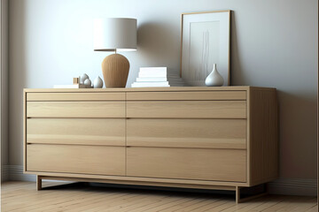 light wood dresser wide modern minimalist
