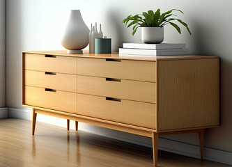 light wood dresser wide modern minimalist