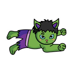 Fototapeta premium Super Hero cat and dog , Cute clip art ,Clip Art for Personal and Commercial use, Digital clip art for Download
