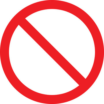 Vector Prohibition symbol. Prohibition Sign. Prohibition icon isolated on white background.
