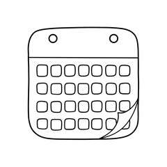 Black doodle calendar.