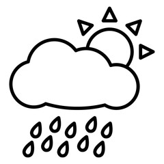 Illustration of Rainy Weather design Icon