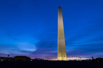 Washington Monument Sunrise Blue Hour in Washington DC