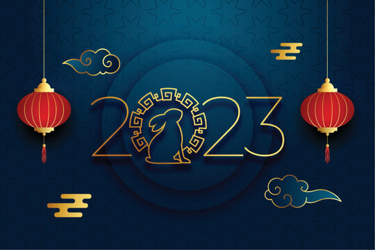 2023 chinese new year background with festival decoration