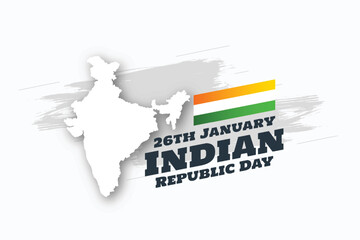 elegant happy republican day background with indian map