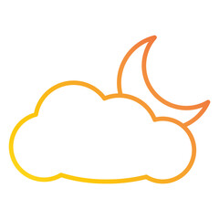 Illustration of Cloudy Night design Icon