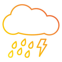 Illustration of Rainy Weather design Icon