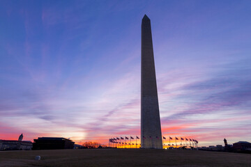 Washington Monument Sunrise Pink in Washington DC