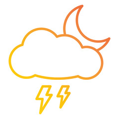 Illustration of Thunderstorm Weather design Icon