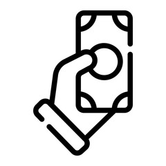 cash payment line icon