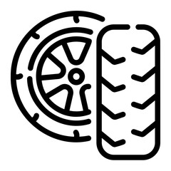 wheels line icon © Barudak Lier