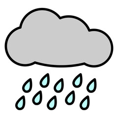 Illustration of Rainy Weather design Icon