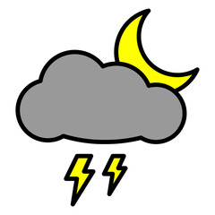 Illustration of Thunderstorm Weather design Icon