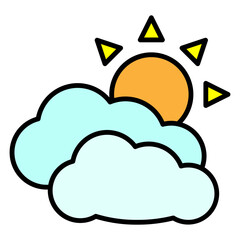 Illustration of Cloudy Day design Icon
