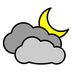 Illustration of Cloudy Night design Icon