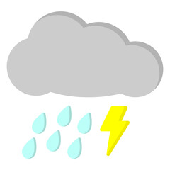 Illustration of Rainy Weather design Icon