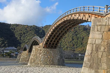 Foto auf gebürstetem Alu-Dibond Kintai-Brücke 錦帯橋