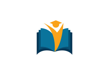 Education logo icon design, vector illustration.