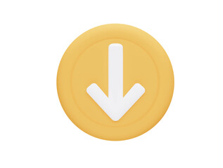 down arrow with 3d vector icon cartoon minimal style © sajjat