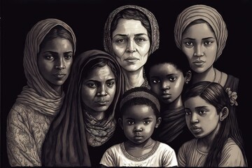 Mothers from all the world together in just one love, with no differences between them on caring his family and children