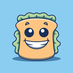 Sandwich mascot logo vector illustration