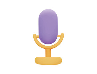 Podcast microphone with 3d vector icon cartoon minimal style