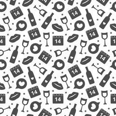 Happy Valentine's Day Seamless Pattern Design with Decoration in Template Hand Drawn Cartoon Flat Illustration