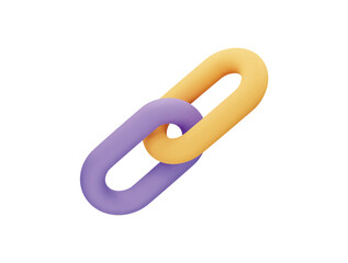 connect chain multimedia user interface icon 3d rendering