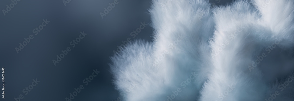 Aufkleber detailed and fluffy white fur or feathers on a grey background, creating a soft and elegant visual e