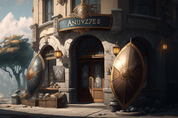 美麗な街系背景イラスト(AI generated image)