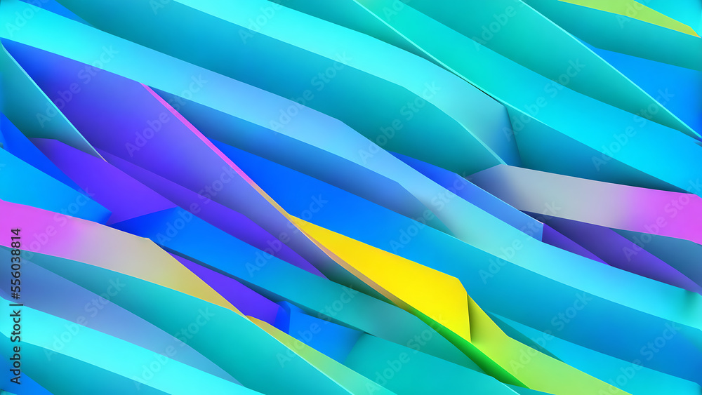 Poster abstract blue stripe background featuring waves and geometric forms. the sleek, smooth lines and dyn