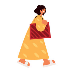 female with shopping bag