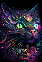 Cosmic Cat created with Generative AI Technology - 556040428