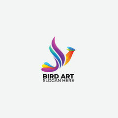 bird colorful design logo vector icon