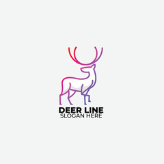 deer line logo design gradient colorful