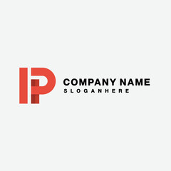 initial ip company name logo icon gradient colorful