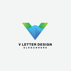 letter v logo symbol gradient colorful