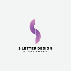 letter s design logo gradient color symbol